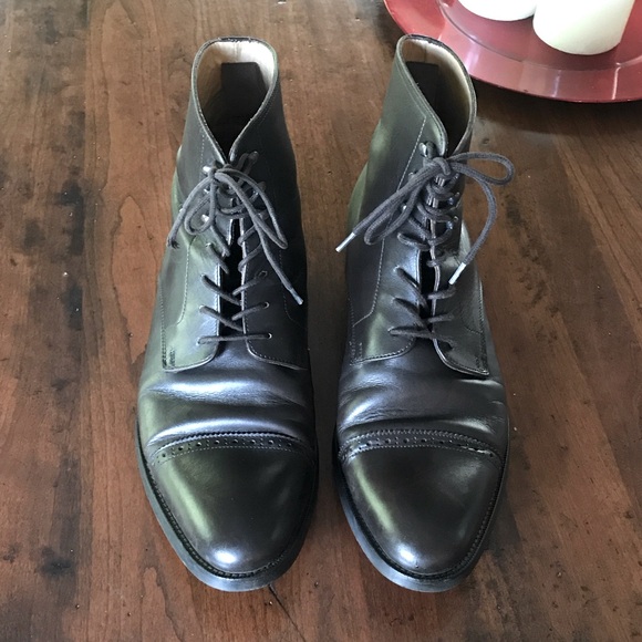Suitsupply Men's Brown Leather Lace-Up Boots - Picture 1 of 6